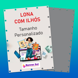 Lona com ilhós tamanho personalizado