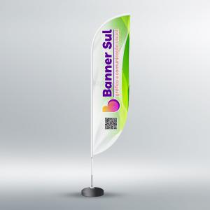 Wind banner pena Tecido oxford  Colorido frente e verso  Base + haste 