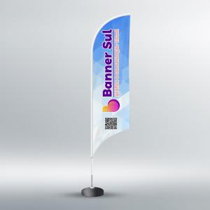 Wind banner vela Tecido oxford  Colorido frente e verso  Base + haste 